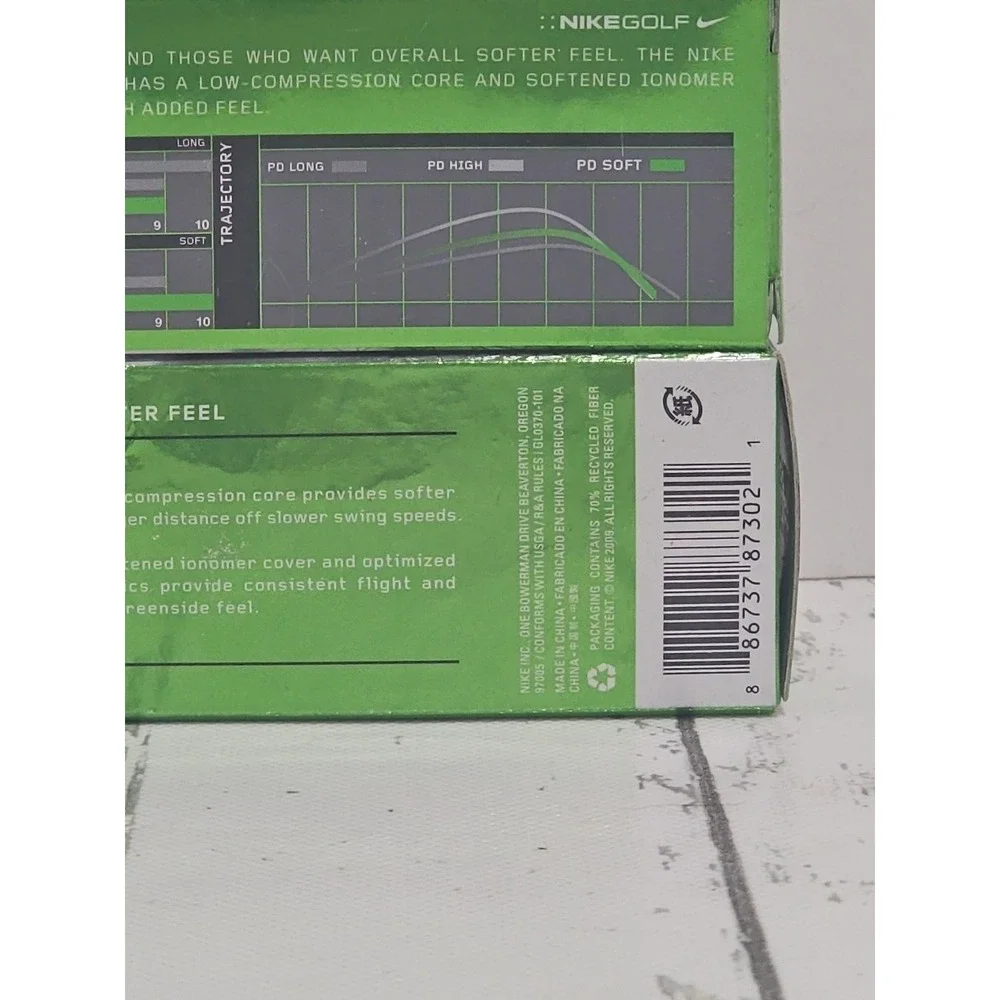 NEW in Box NIKE Precision Power Distance PD Soft Golf Balls 2 Sleeves, 6 Balls